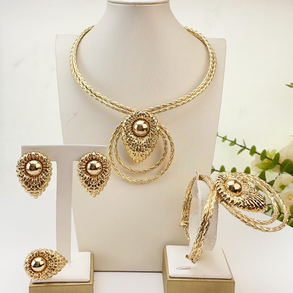 OR29606 Latest Fashion Jewelry Brazilian Jewelry Sets Brass Necklace for Woman