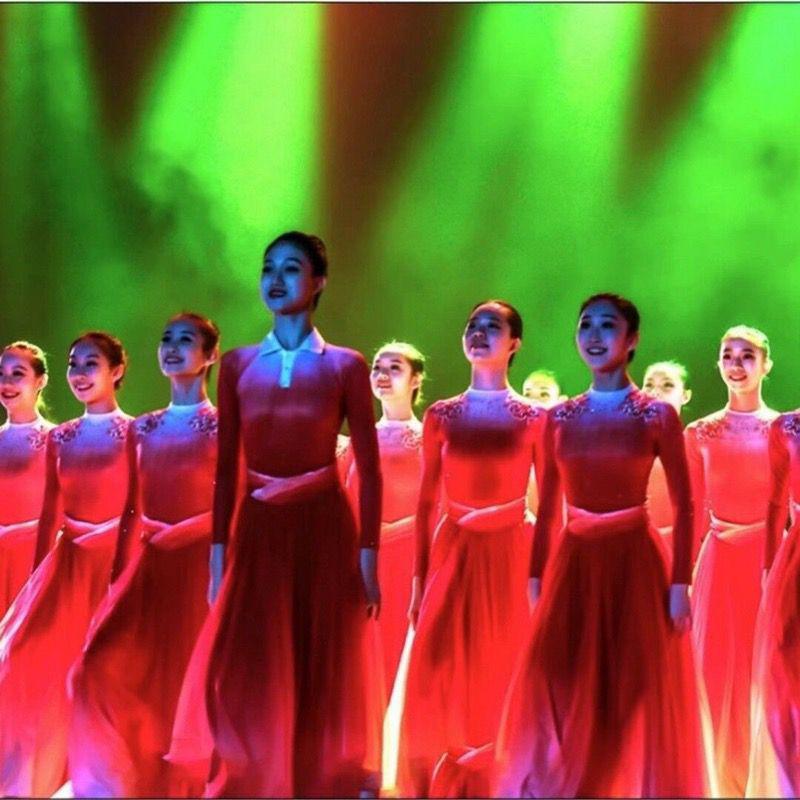 Цветущий костюм для танца Ваньцзян: Женское длинное платье для песенного и танцевального выступления