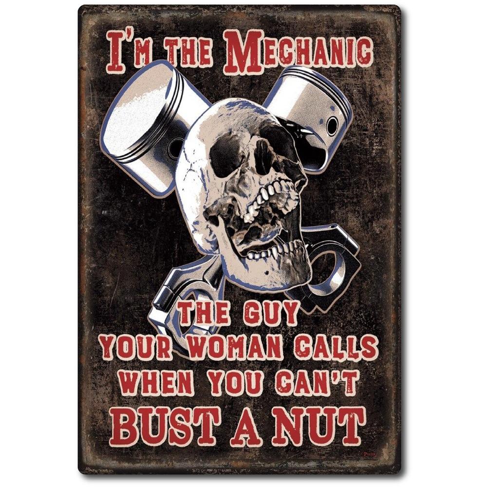 Американская мастерская механика Винтажный Ретро Жестяная Табличка дверь Настенный Декор Металлическая Бар Паб Постер