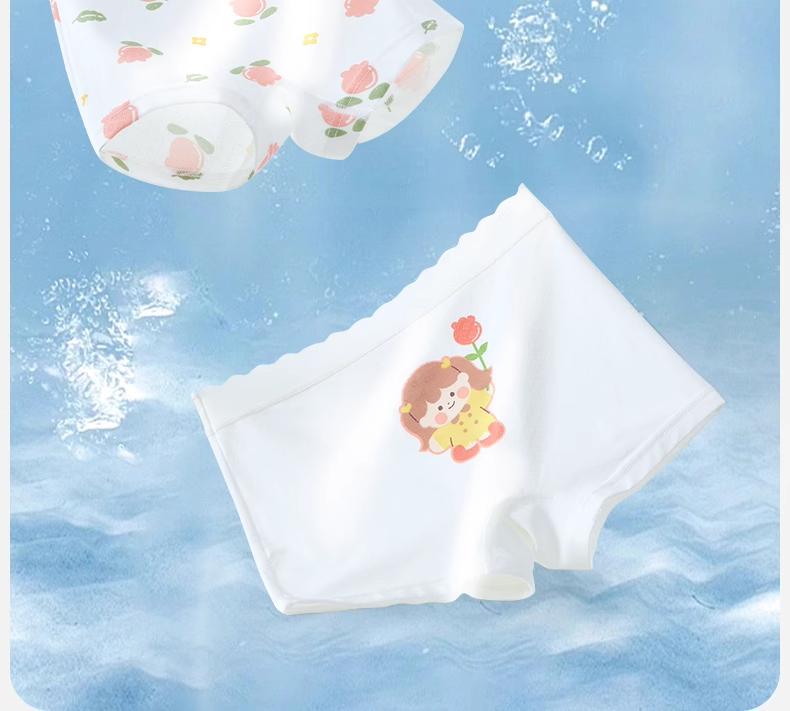 Children's Underwear Girls Summer Thin Ice Silk Four Cornered Pants