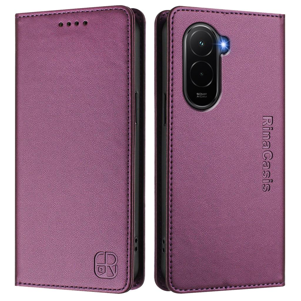 Для Xiaomi Poco M7 Plus 5G/M7 4G (169 мм) Кожаный чехол RINACASIS RC01 Чехол для телефона с RFID-блокировкой Кошелек Подставка