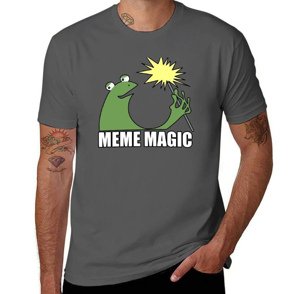 Meme Magic Tshirt Basic Short Sleeve Cotton Blend Tshirt