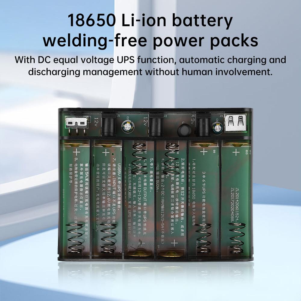 DC UPS 6 шт. 18650 литиевая батарея сварка бесплатно блок питания DIY комплект оптический Cat маршрутизатор блок бесперебойного питания 5 В 9 В 12 В пик 60 Вт