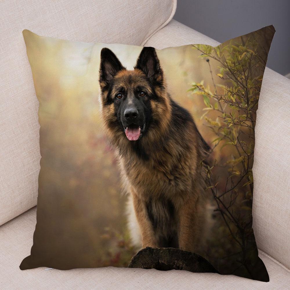 Sofa Home Pillowcase German Shepherd  Decoration Pet Animal Cushion