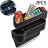 Car Seat Gap Filler Organizer Between Front Seat Car Organizer and Storage Box, Auto Premium PU Leather Console with Cup Holder