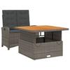 VidaXL Ensemble à Manger de Jardin avec Coussins 2 pcs, Table de Terrasse, Meubles de Patio, Mobilier d'Extérieur, Gris 3277343