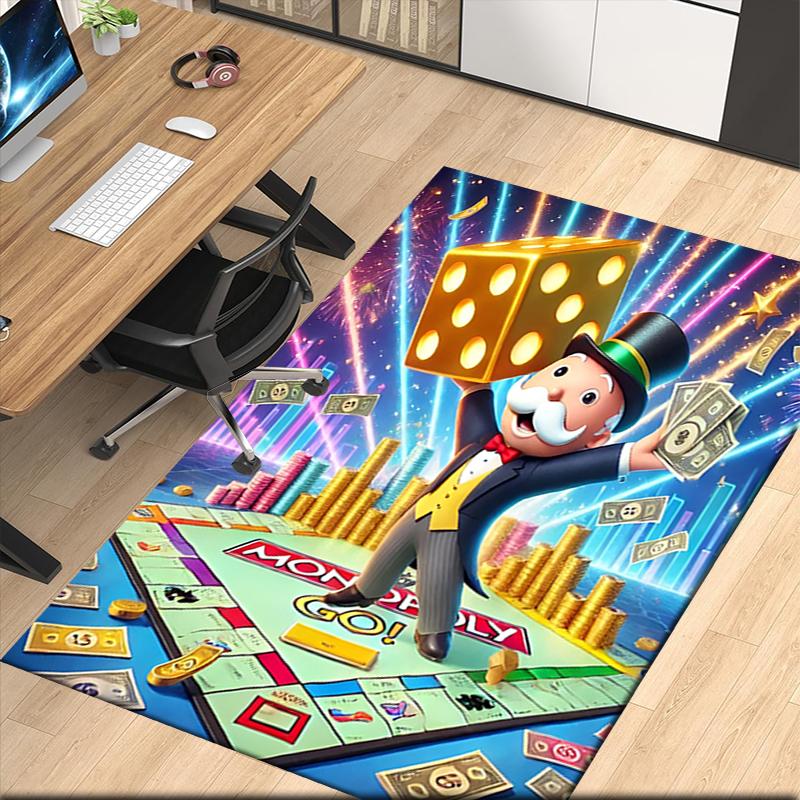Monopoly Printed Carpetrugfor Office Chair Living Room Bedroom Kitchen Room Decor Gifts