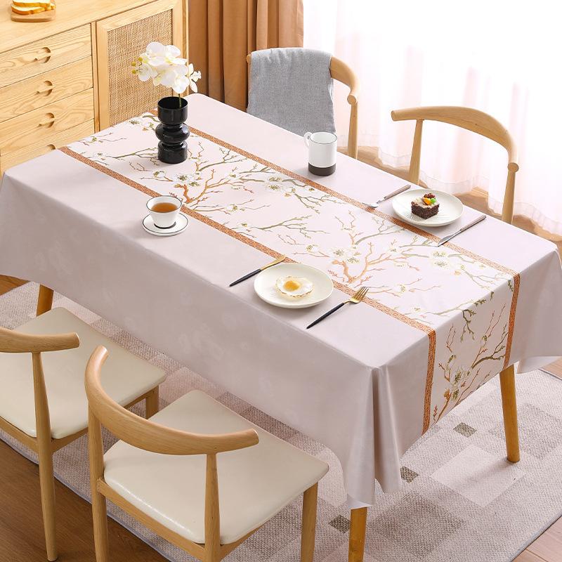 Plum Blossom Tablecloth High-temperature Resistant Waterproof and Oil Resistant Household Tablecloth Coffee Table Cloth