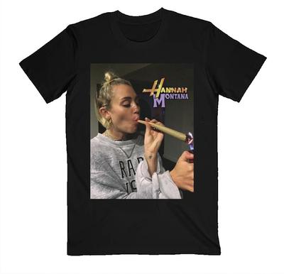Классическая футболка Miley Cyrus HannahMontana Курение Короткий рукав Мужская S-5XL 22D377 Унисекс