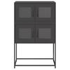 Komoda Wysoka Czarna 68X39X107 Cm Stalowa