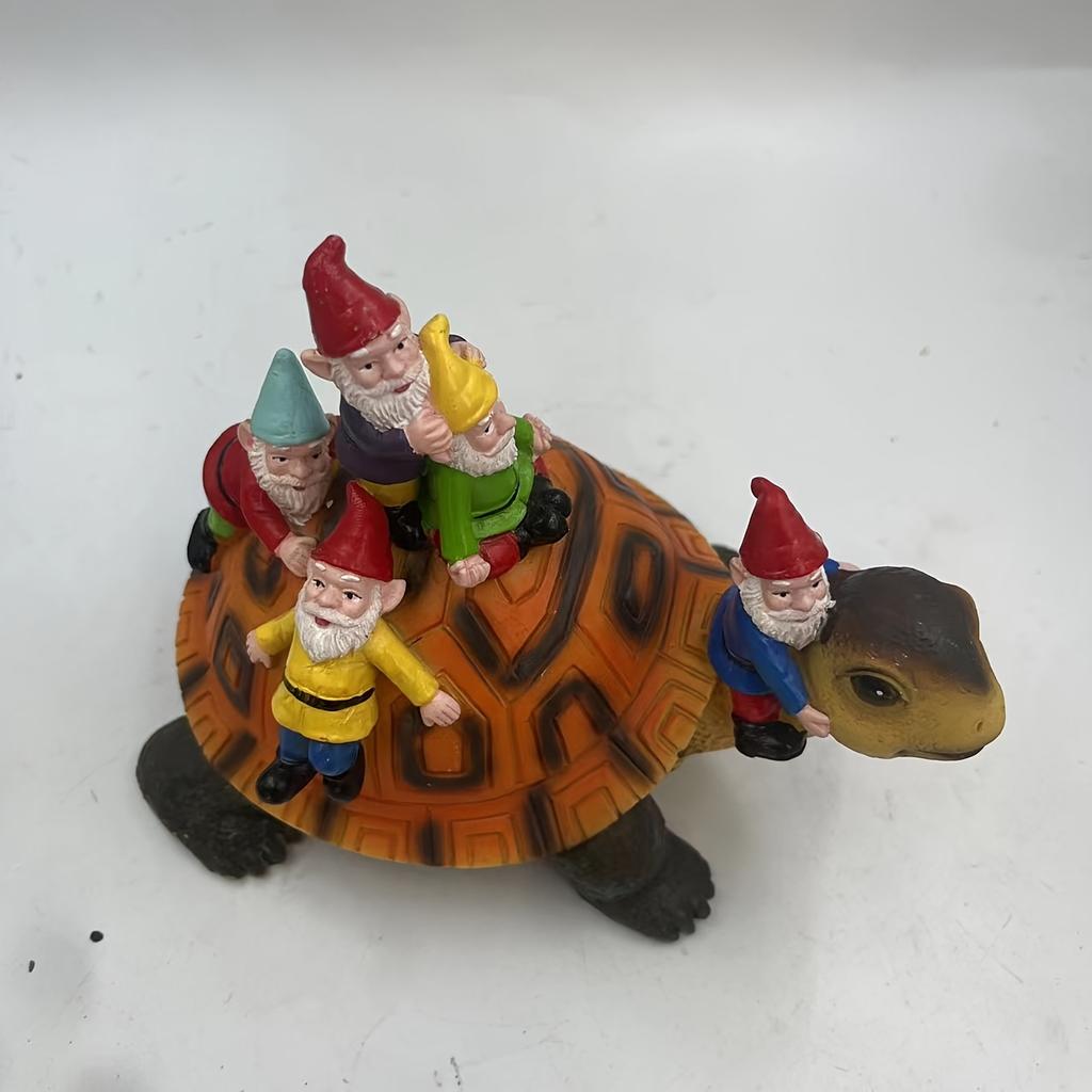 1 шт. Статуя гнома-черепахи, поделки из смолы для сада на открытом воздухе, художественные украшения для сада фей, ландшафтные скульптуры своими руками для сада, для декора дома на лужайке, балконе