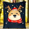 Christmas reindeer Theme Printed Blanket - Perfect for Couch, Bed, Travel & Outdoor Use | Machine Washable, Cozy & Durable.