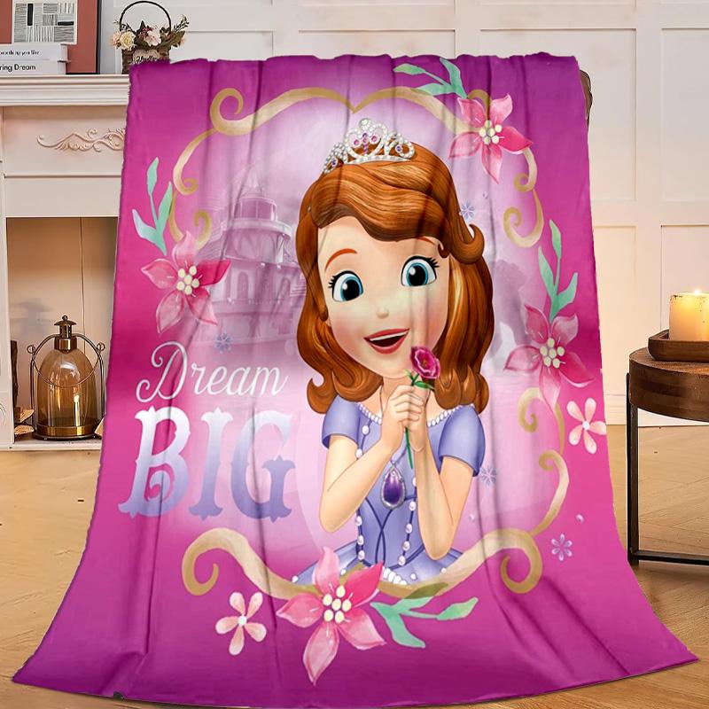 1PC Princess Sofia Flannel Blanket Gift, Suitable for Both Men And Women, Soft Ideal for Beds And Sofa, Birthday Or Christmas Gift