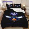 Charlotte Hornets Bold Stripes Wings Three-piece set(1 * duvet cover + 2 * pillowcase, without core)Bedding set Soft and comfortable