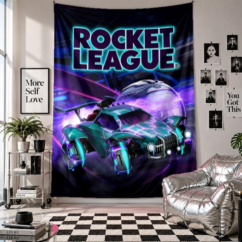 Wall TapestryRocket League Art Hanging Cloth Decorative Background Cover for Room Decoration