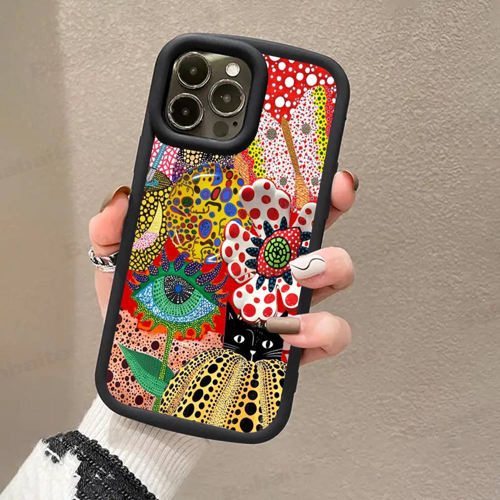 Популярное искусство Y-Яёи Кусама Чехол для телефона For iPhone 17 16 15 13 11 12 14 Pro Max Plus Силиконовая защитная оболочка