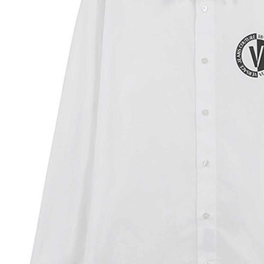 Versace Jeans Couture Рубашки Мужские Белая Остроконечный Воротник Умеренная Рубашка 75GALYS1-CN002-003