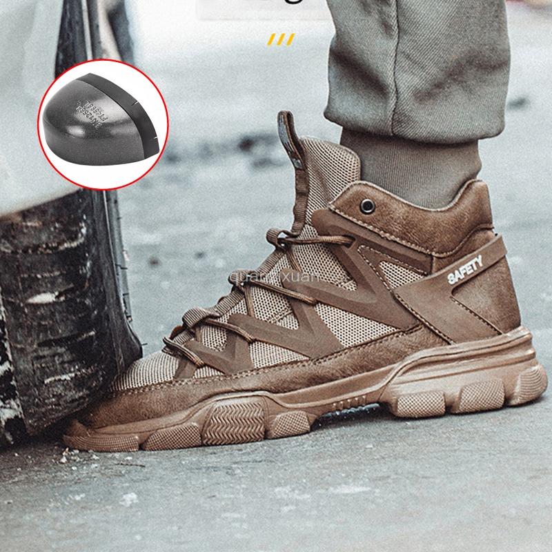 Fashion Work Safety Shoes Men Indestructible Work Boots Male Security Steel Toe Shoes Puncture-Proof Work Sneakers Men's Safety Boots