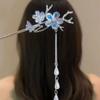 Ancient Style Flower Rhinestone Hair Stick Pearl Tassel Hair Sticks for Long Hair  Cheongsam