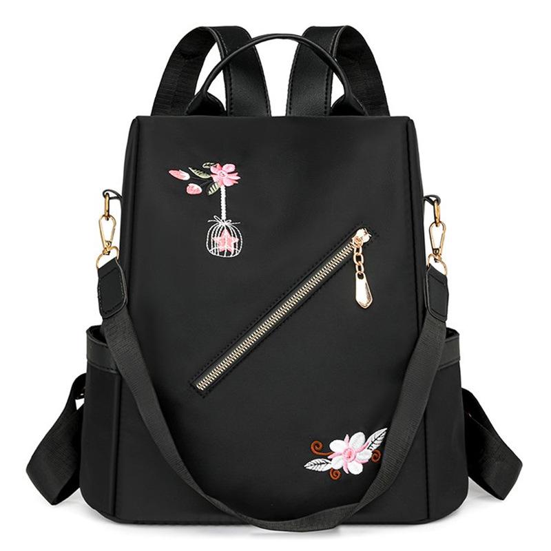 Водоотталкивающий рюкзак, женский рюкзак с вышивкой, противоугонный дорожный рюкзак