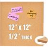 12x12 Cork Board Tiles Bulletin Board, 1/2" Thick Small Square Cork Boards for Walls, Self-Adhesive Cork Tiles for Home, Office, School, Bulletin