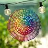 360 Degree Spinning Metal Wind Chime with Rotating Hook Vibrant Rainbow Colors for Outdoor Garden Patio Decor Perfect Gift for Christmas