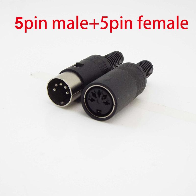 1 пара 3Pin 4Pin 5Pin 6Pin 7Pin 8Pin DIN Male Female Plug Jack с пластиковой ручкой для клавиатуры, кабельный соединительный адаптер