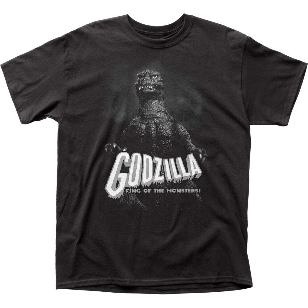 Godzilla B&W King of the Monsters Mens T Shirt Cult Classic Movie Tee New Black
