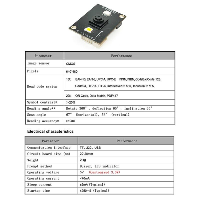 Модуль сканера штрихкода Gm805 S/L Series Uart Usb 1D/2D Qr для Android Arduino