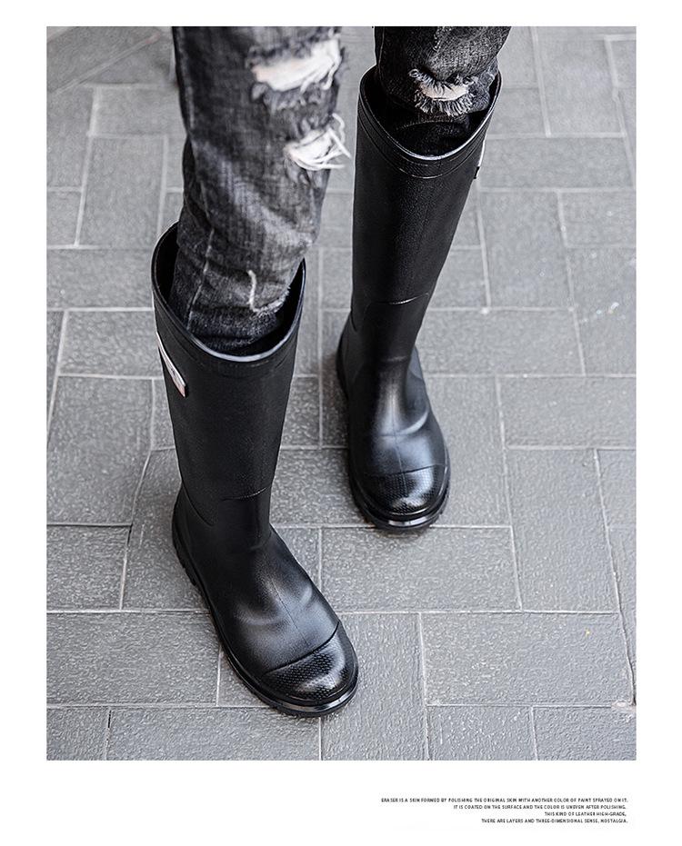 Men's 45CM High Work Rain Boots: Durable, Non-Slip, Waterproof, Thick-Soled for Construction