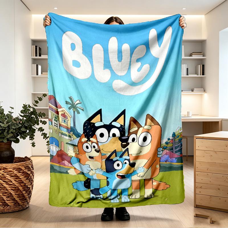Bluey Print Blanket - Soft & Comfortable, for Bedroom, Travel, Sofa, Home Decoration - Birthday Christmas Gift for Friend