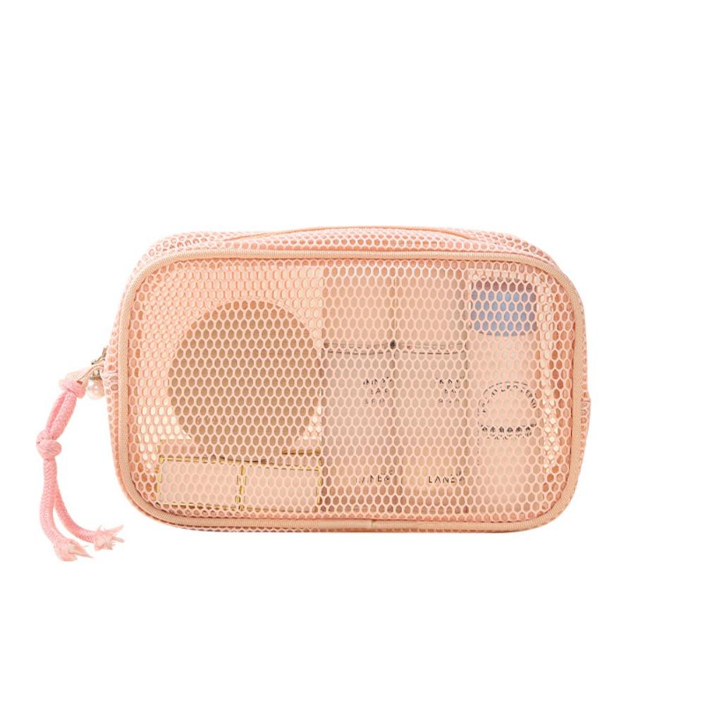 Breathable Mesh Portable Toiletry Pouch Large Capacity Coin Purse Wash Bags Toiletries Storage