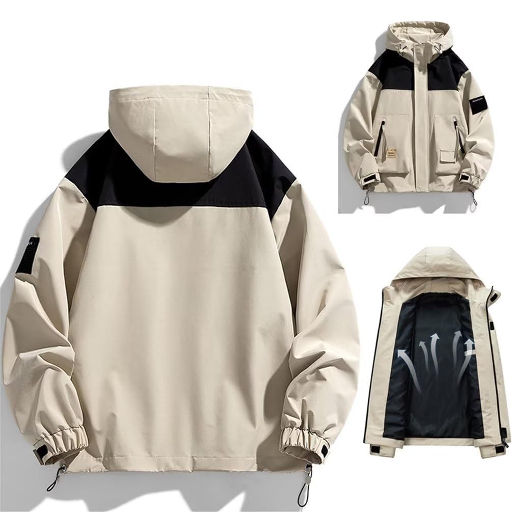 Mountain Parka Windbreaker Jacket Jumper Blouson Outdoor Jacket Windproof Hood Outerwear Mountain Climbing [Trysimple] Men's Spring/Autumn L-9XL (7XL