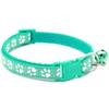 Pet Patch Cat & Dog Collar W/ Paw Print Bell & Safety Buckle