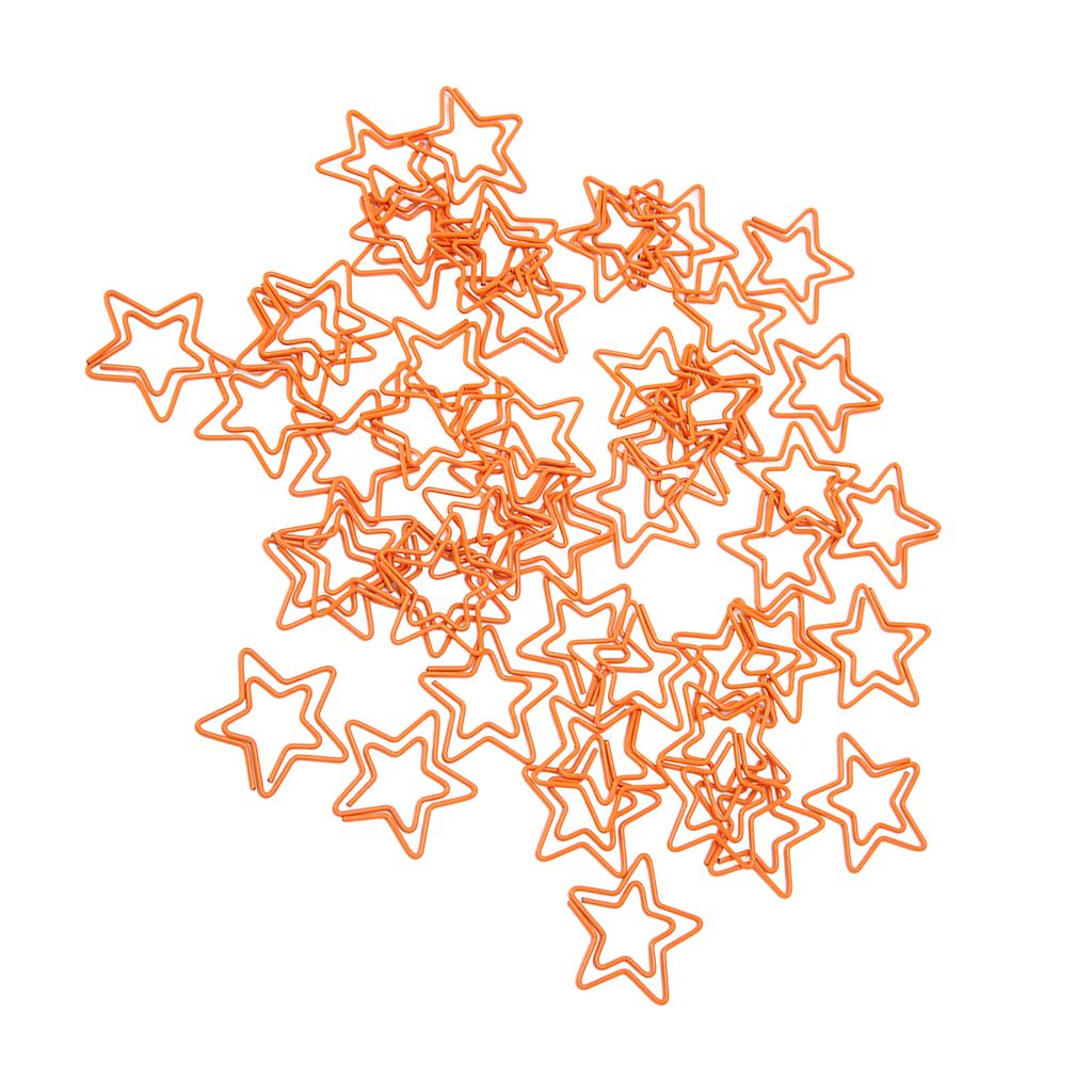 50Pcs Fancy Paperclips 5 Pointed Star Style Metal Widely Applicable Cute Paper Clips for Off