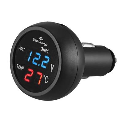 Автомобильный прикуриватель Автомобильный вольтметр 3-в-1 12-24 В Вольтметр Термометр USB Автомобильное зарядное устройство для автомобиля Грузовик