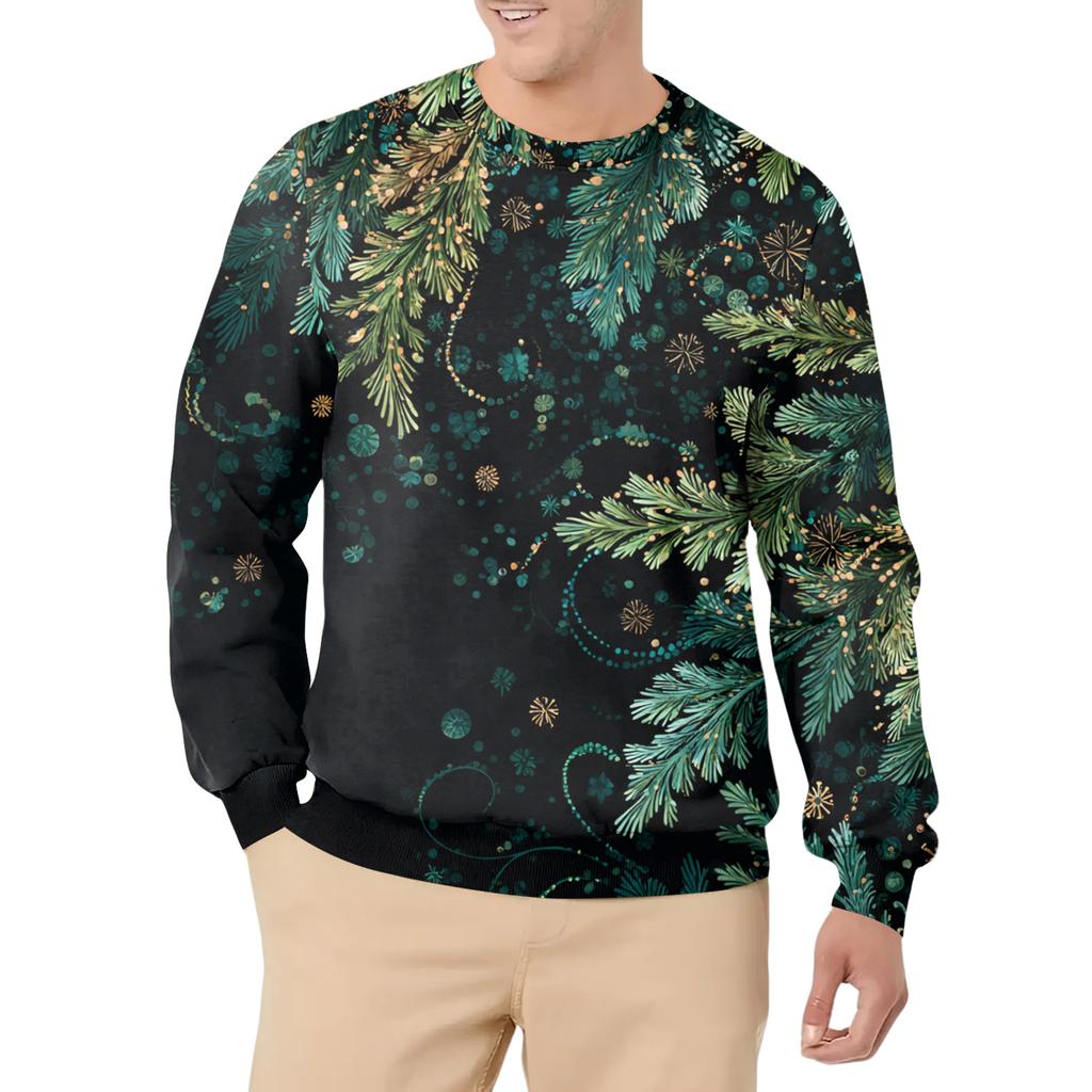 Мужской повседневный модный свитшот с принтом и круглым вырезом