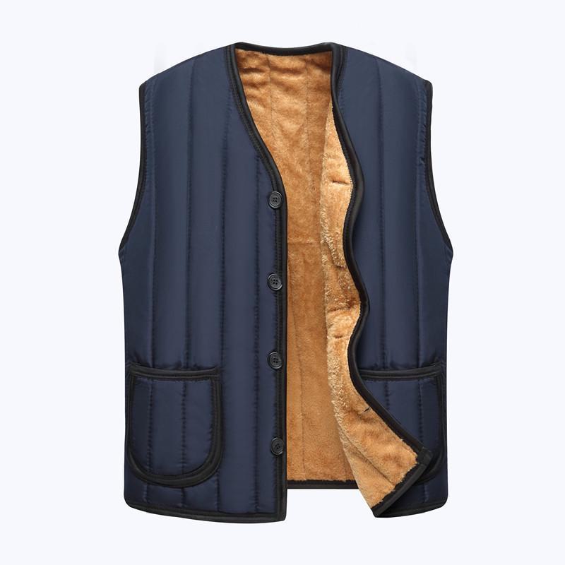 Мужской вельветовый повседневный жилет на осень и зиму большого размера, теплый жилет для пап