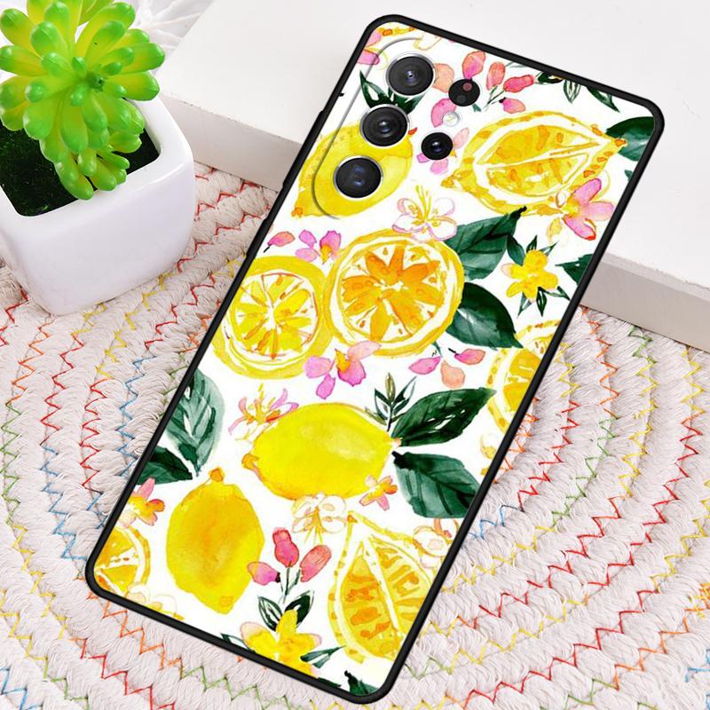 Tropical Summer Fruit Lemon soft TPU Phone Case For Samsung Galaxy note 10 pro S26 S25 S24 S23 S22 Ultra Plus S21 FE S20 Cover