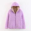 Women's Hooded Coat Casual Slim Check Lamb Fleece Top Thick Warm Plus-size Jacket
