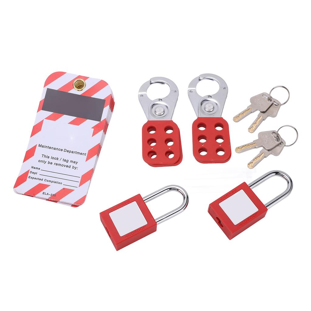 Electrical Lockout Tagout Kit Tag Hasp Safety Padlock Set Rustproof for Lock Out Tag Out Station