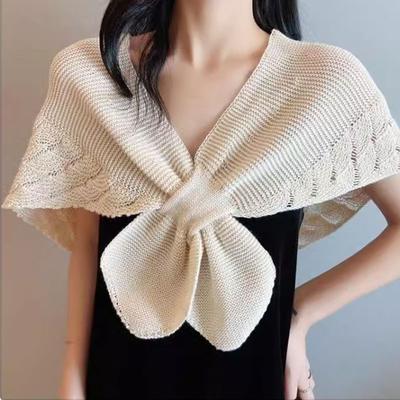 Женский вязаный съемный воротник летняя шаль для помещения с кондиционером повседневный вязаный съемный ложный воротник