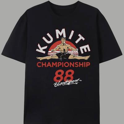 Футболка Kumite 88 Кровавый Спорт 100% Хлопок Круглый Вырез Короткий Рукав Летняя Повседневная Мужская Футболка Streetwear