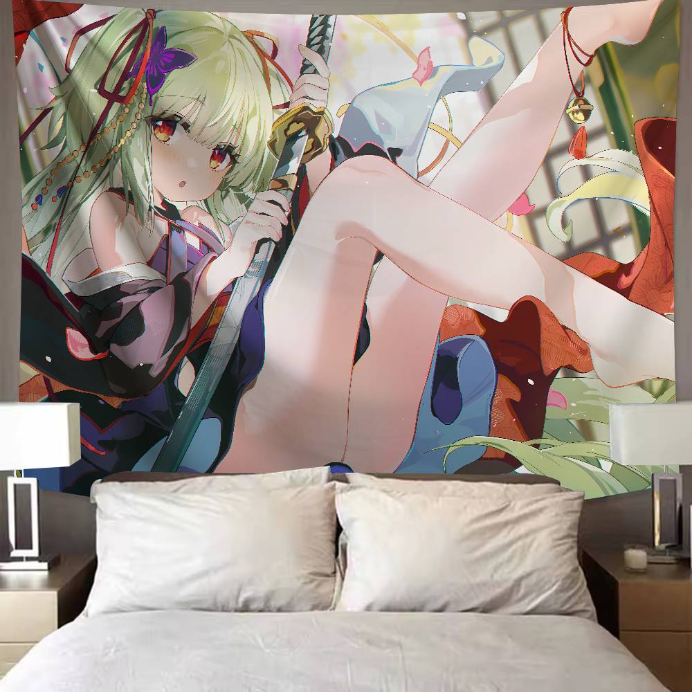 Kawaii Murasame Cute Galgame Senren Banka Girl Room Tapestry Home Decoration Wall Art Tapestries Dormitory Background Cloth Gift