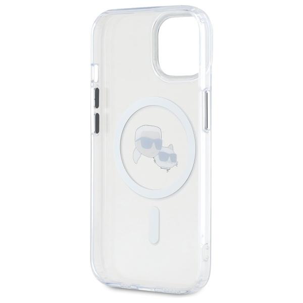Karl Lagerfeld KLHMP15SHLSKCH iPhone 15 6.1" white/white hardcase IML Metal Karl&Choupette Head MagSafe