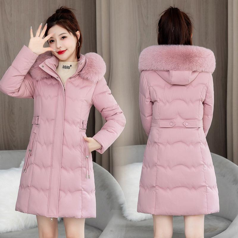 Winter thickened down cotton-padded clothing large size loose cotton-padded clothing bread clothing women's winter jacket double zipper medium and lo
