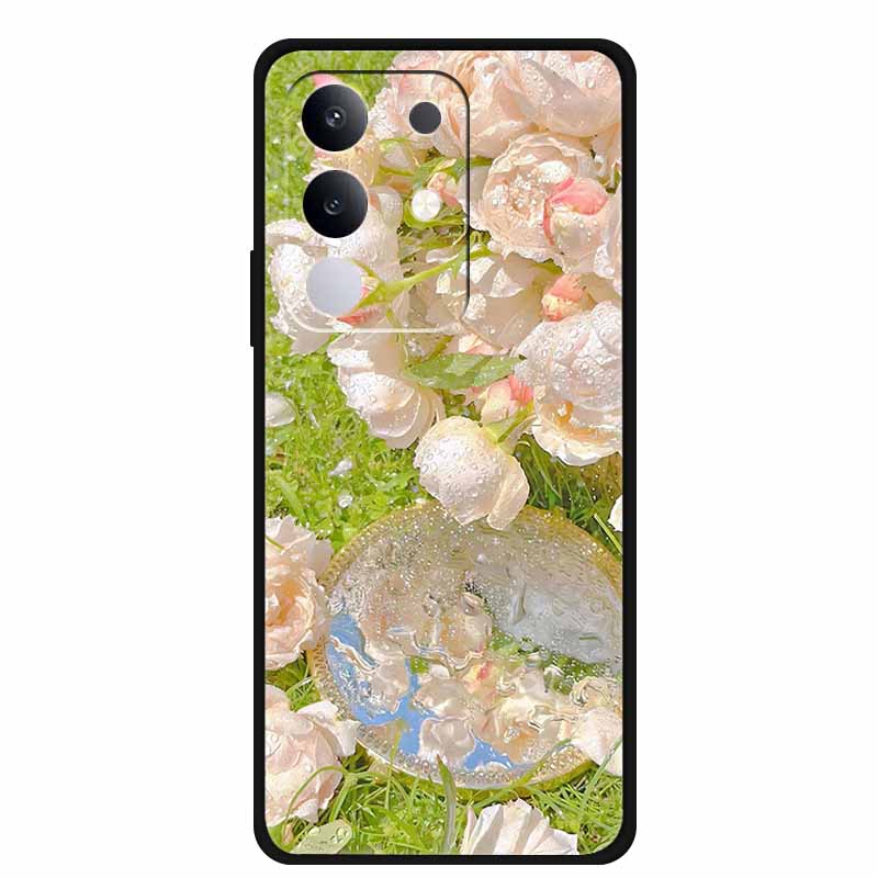 For vivo T4x Cover Silicone TPU Phone Case Funda for vivo T4x 5G V2437 Black Back Bumper Soft Protector Cartoon Anime Cute Capa