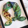 111 mulberry silk small square scarf spring, autumn and winter Korean silk scarf female cat baby scarf versatile 11cm tide