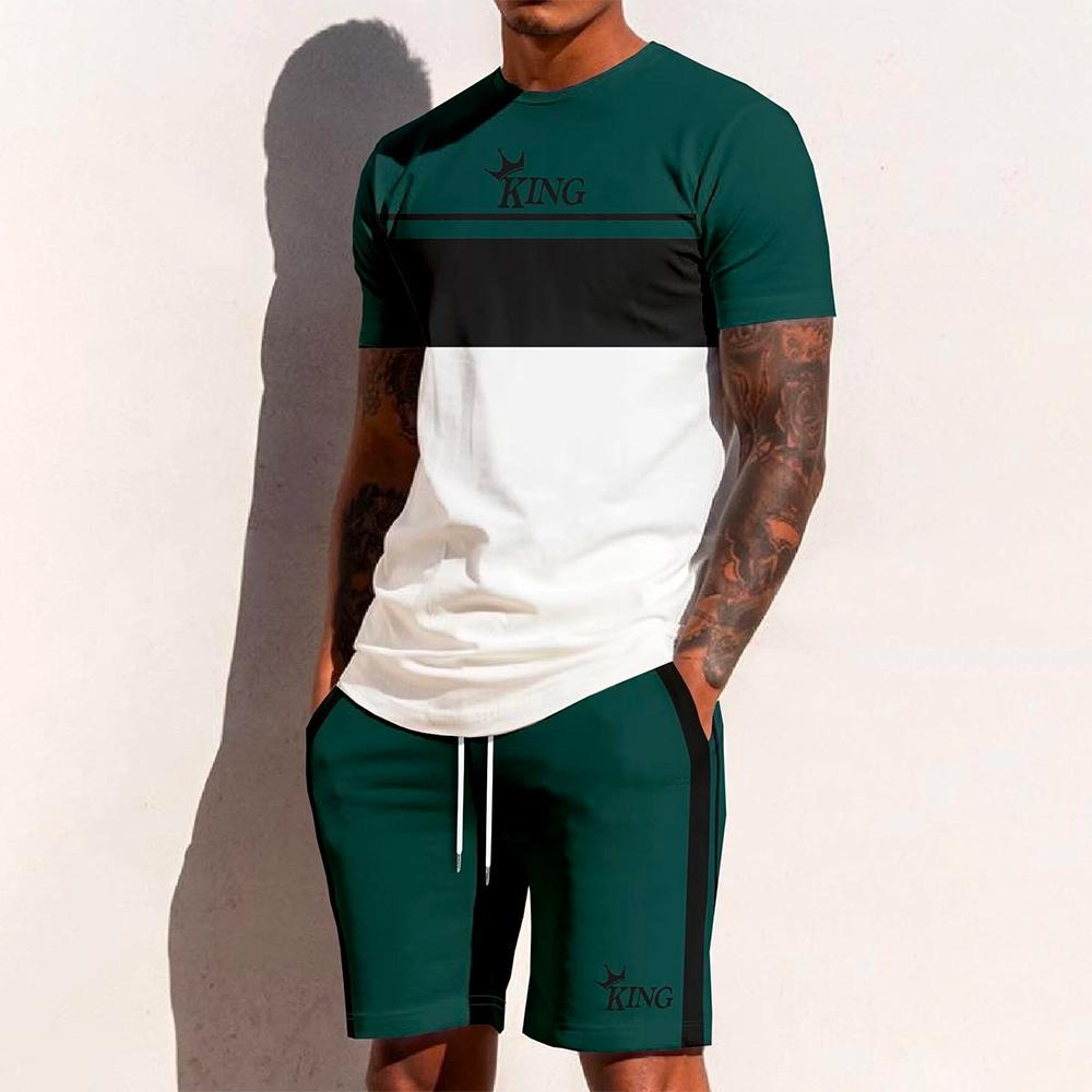 Летний модный мужской комплект в стиле Y2K, очень большой мужской свободный топ, освежающий и дышащий комплект для путешествий и отдыха