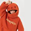 Осень Зима Женская толстовка с капюшоном в форме тыквы на Хэллоуин с круглым вырезом, двусторонняя флисовая милая хэллоуинская кофта, топы